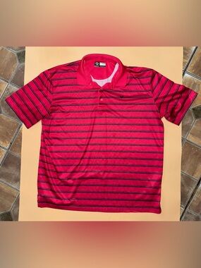 Callaway Opti Dri Golf Polo Shirt Mens XL Red Striped Performance